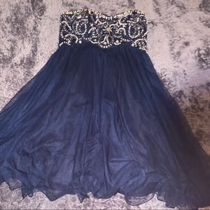Navy Formal Homecoming Dress
